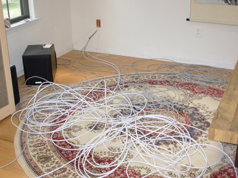 Photo of a mess of cables.